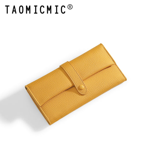 Three Fold Long Button Wallet