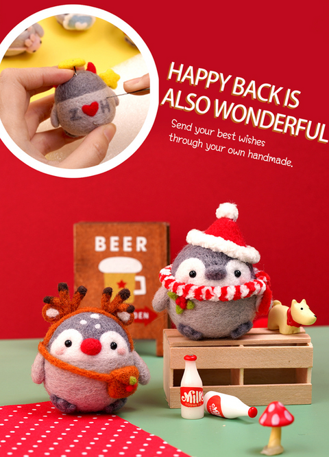 Chibi Penguin Needle Felt Set