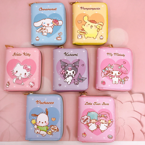 Sanrio Heart Zipper Short Wallet