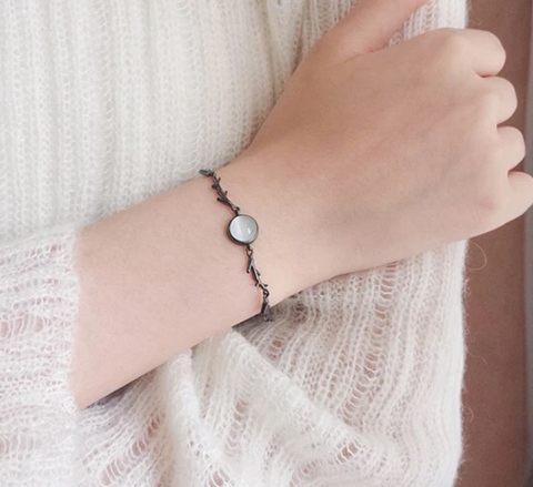 White Stone Deer Antler Bracelet