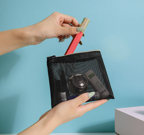 Hand Held Black Mesh Pouch