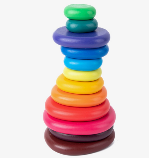 Rainbow Wood Circles 20pcs