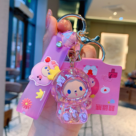 Momo Monkey Crystal Keychain