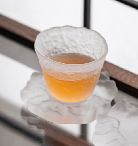 Japanese Style Frosted Glass Teacup Set