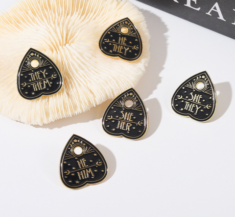 Pronoun Ouija Planchette Pins