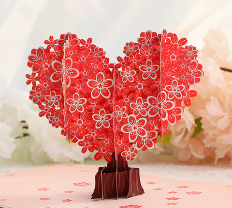 Pop Out Card Love Cherry Tree