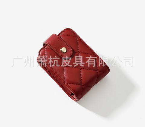 Vegan Leather Mirror Checker Lipstick Holder