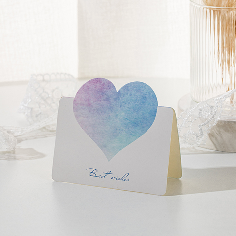Best Wishes Watercolor Heart Card