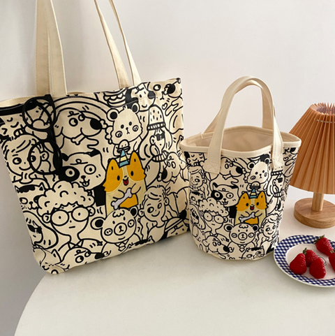 Corgi Canvas Tote