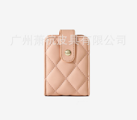 Vegan Leather Mirror Checker Lipstick Holder