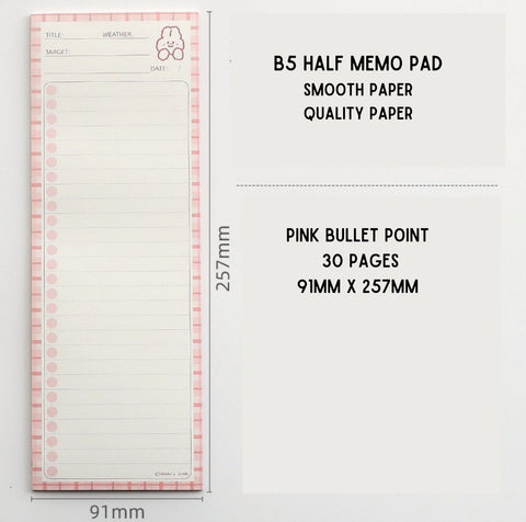 B5 Half Memo Pad