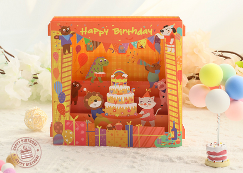 Pop Out Card Happy Birthday Pets