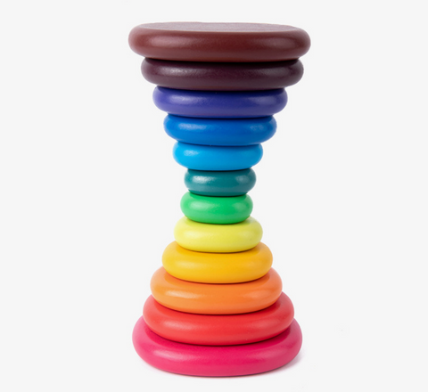 Rainbow Wood Circles 20pcs