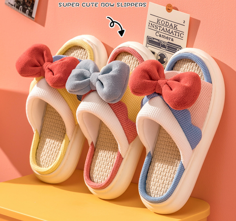Bow Knot Straw Slipper