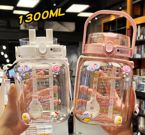 Double Straw Water Bottle 1300ml