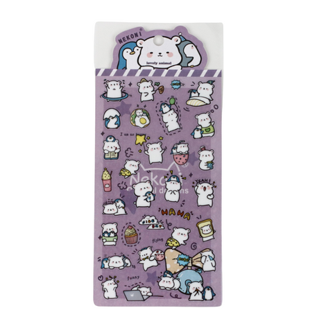 Cute Snow Top White Bear Stickers