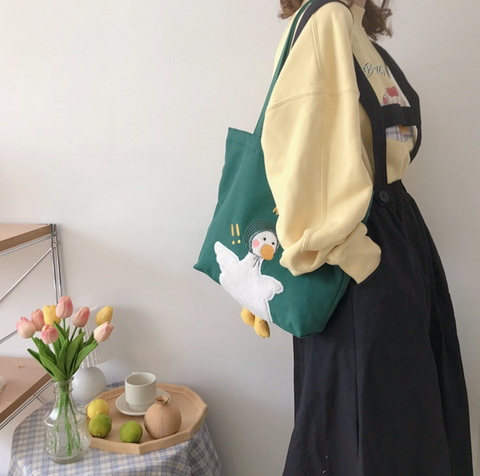 Happy Duck Cotton Tote