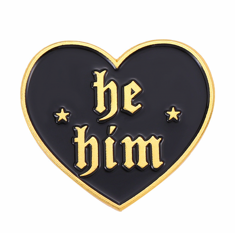 Pronoun Heart Pins