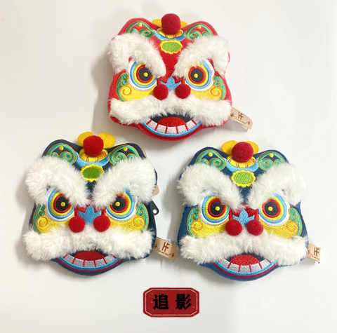 Chinese Lion Plush Coin Bag