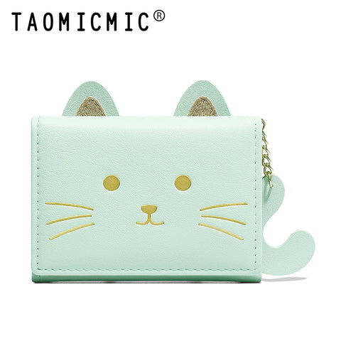 Cat Tail Three Fold Button Wallet