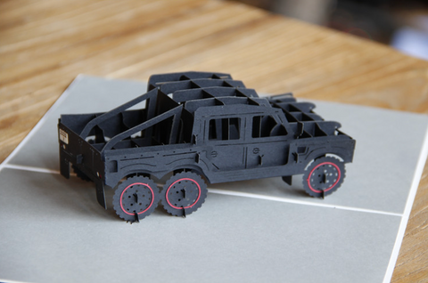 Pop Out Card Jeep Truck
