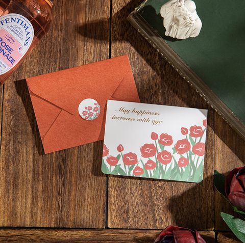 Flower Drawn Card