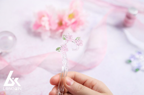 Magic Cherry Flower Glass Dip Pen Set