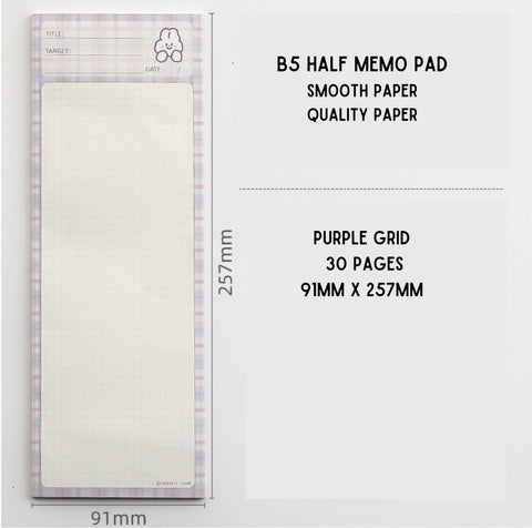 B5 Half Memo Pad