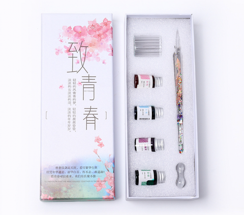 Glitter Liquid Glass Dip Pen Set