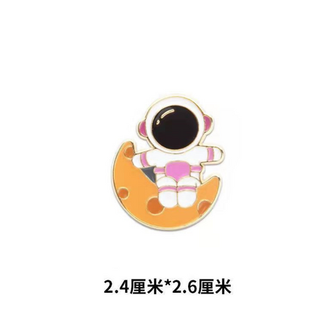 Astronaut and Moon Pin
