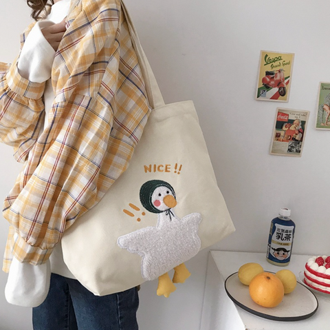 Happy Duck Cotton Tote