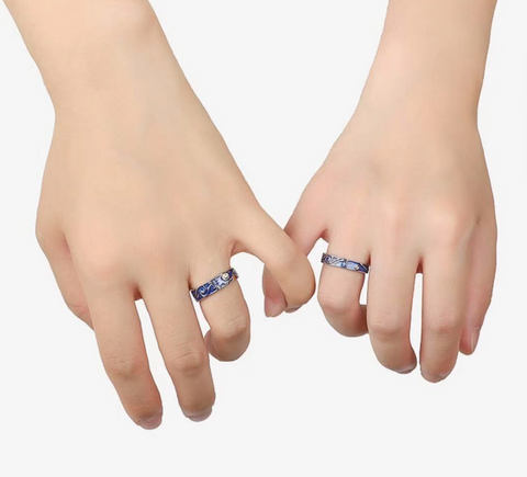 Blue Moon Engraved Ring
