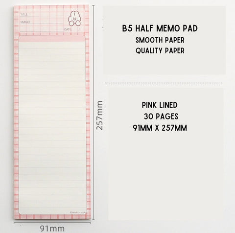 B5 Half Memo Pad