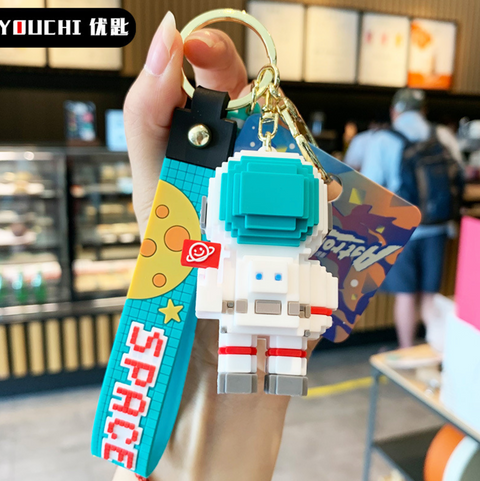 Space Pixel Astronaut Keychain
