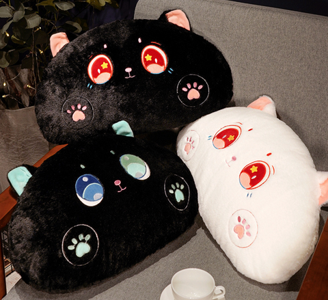 Star Eye Cat Cushion 50cm Black