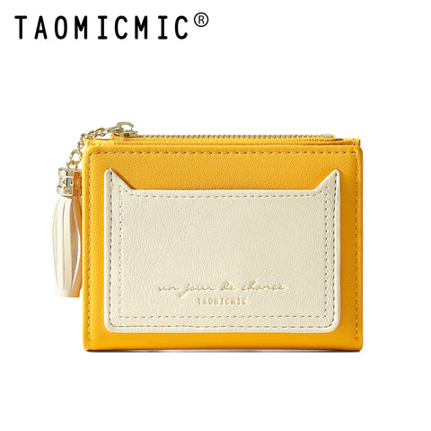 Cat Tassel Two Fold Button Wallet