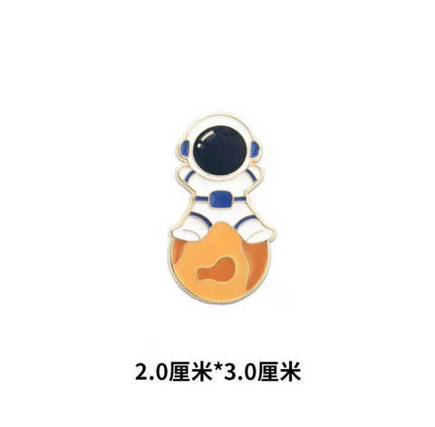 Astronaut and Moon Pin
