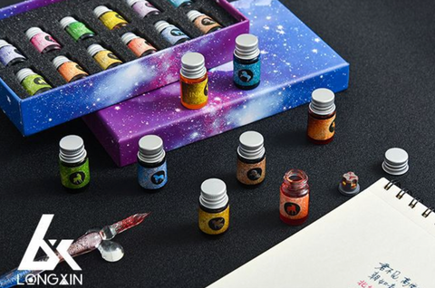 Red Star Glass Dip Pen Set