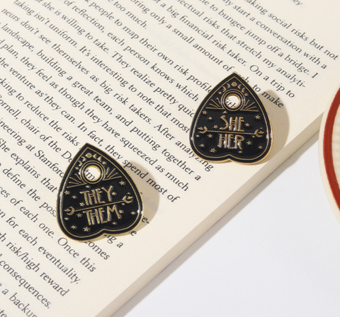 Pronoun Ouija Planchette Pins