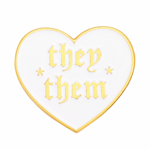 Pronoun Heart Pins