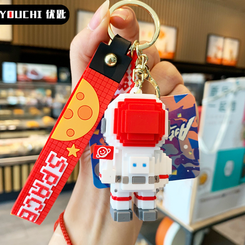 Space Pixel Astronaut Keychain