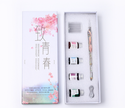 Glitter Liquid Glass Dip Pen Set