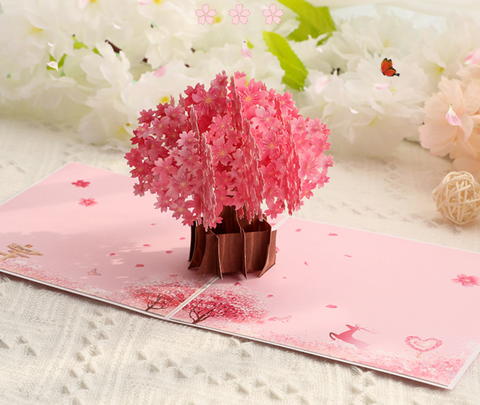 Pop Out Card Sakura Tree
