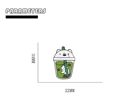BareBears Bubble Tea Pin