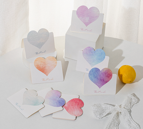 Best Wishes Watercolor Heart Card