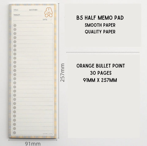 B5 Half Memo Pad