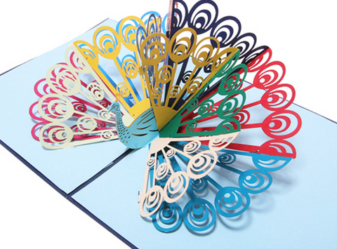 Pop Out Card Peacock
