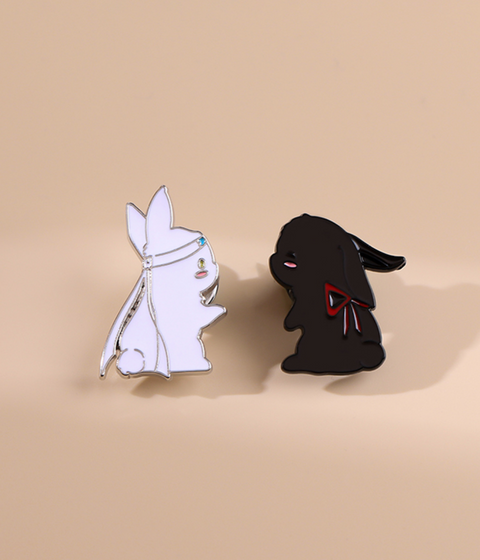 Black and White Rabbit Pin