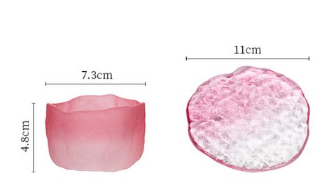 Japanese Pink Glass Cup Set