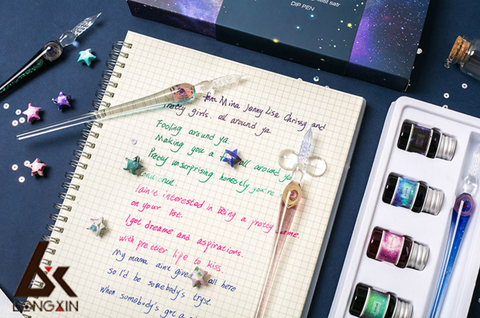 Planet Glass Dip Pen Set